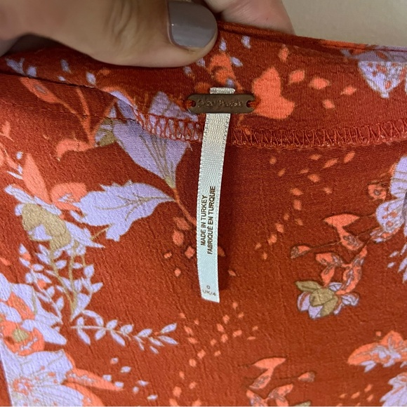 Free People Retro Love Printed button front midi skirt women’s cottagecore fairy - Picture 9 of 12